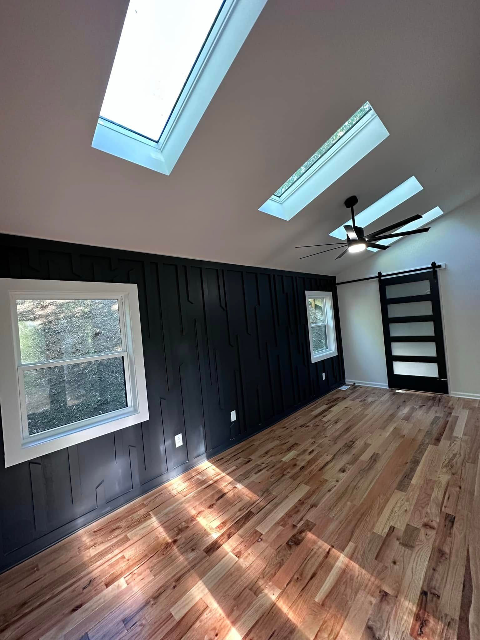 Black accent wall bedroom